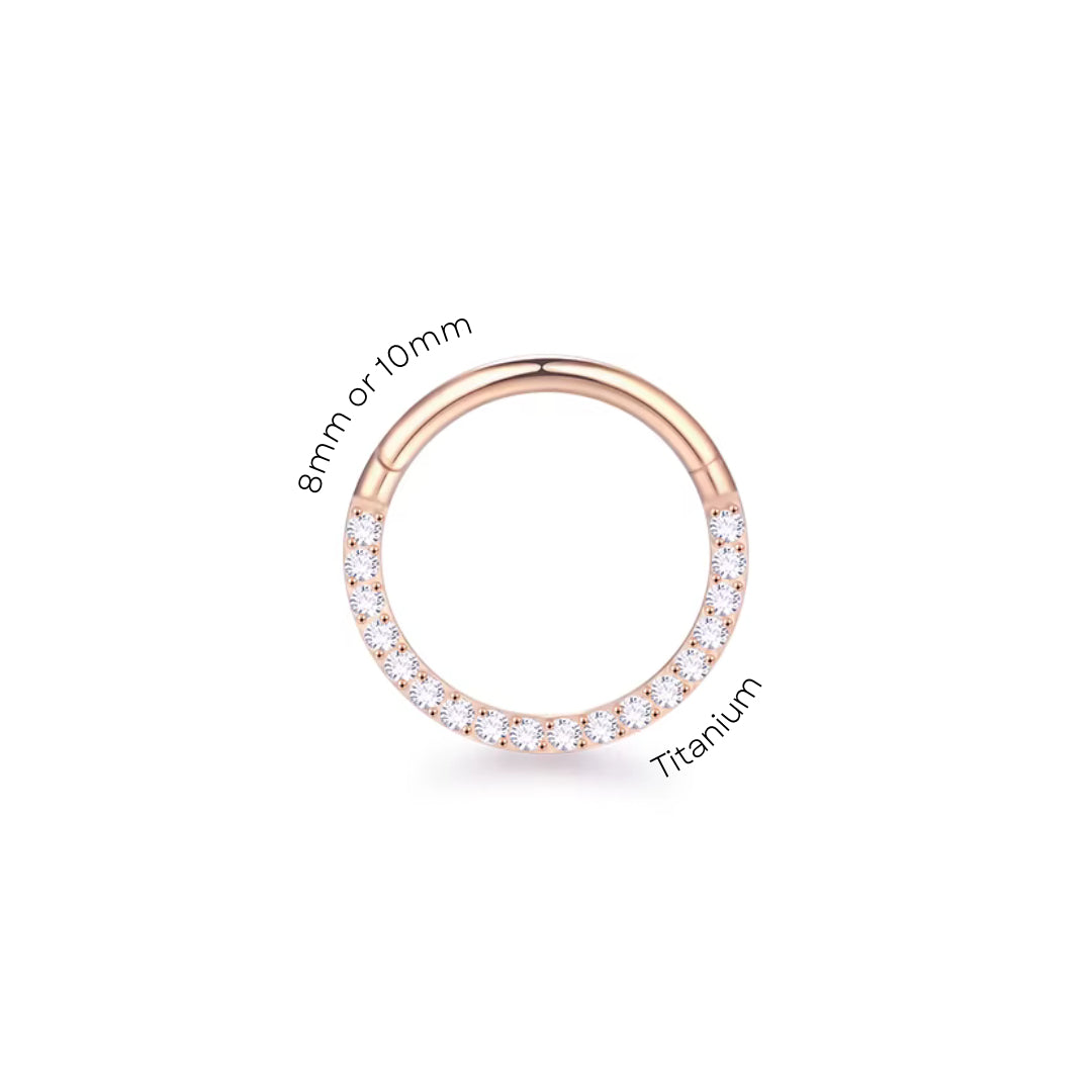 Titanium Forward Inlaid Crystal Hinge Ring