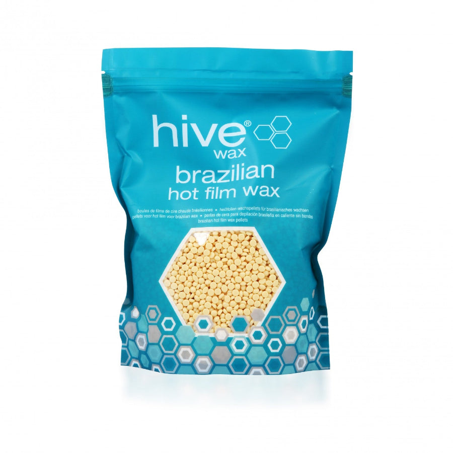 Packaging of hive wax brazilian hot film wax on a white background