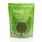 A green package of Hive Coconut & Lime Hot Film Wax Pellets.