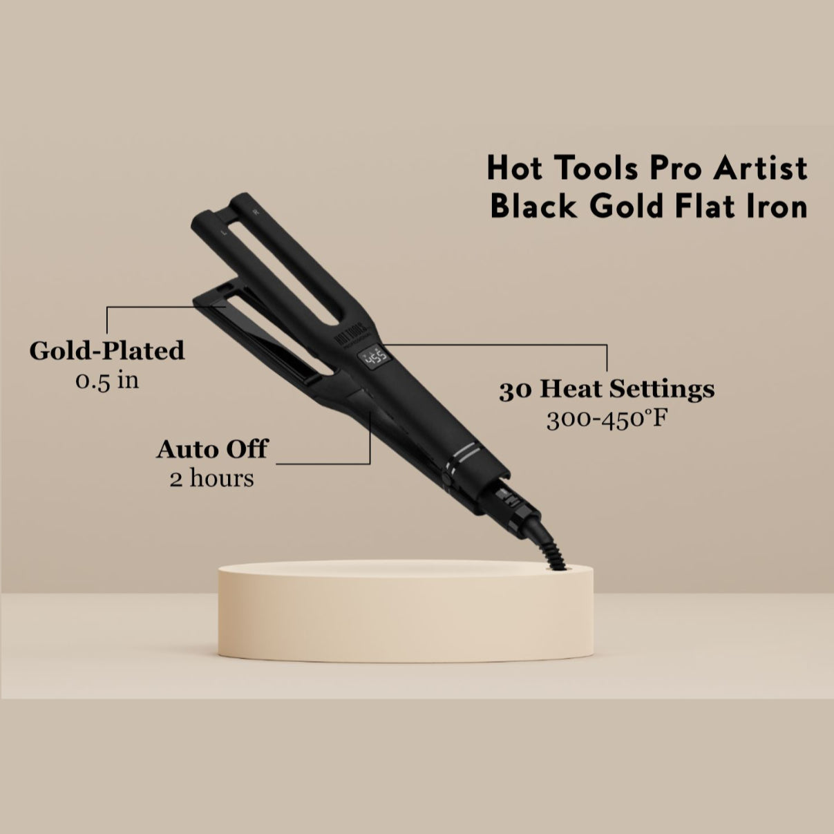 Hot Tools Pro Artist Professional Dual Plate Salon Straighteners Black Gold Collection