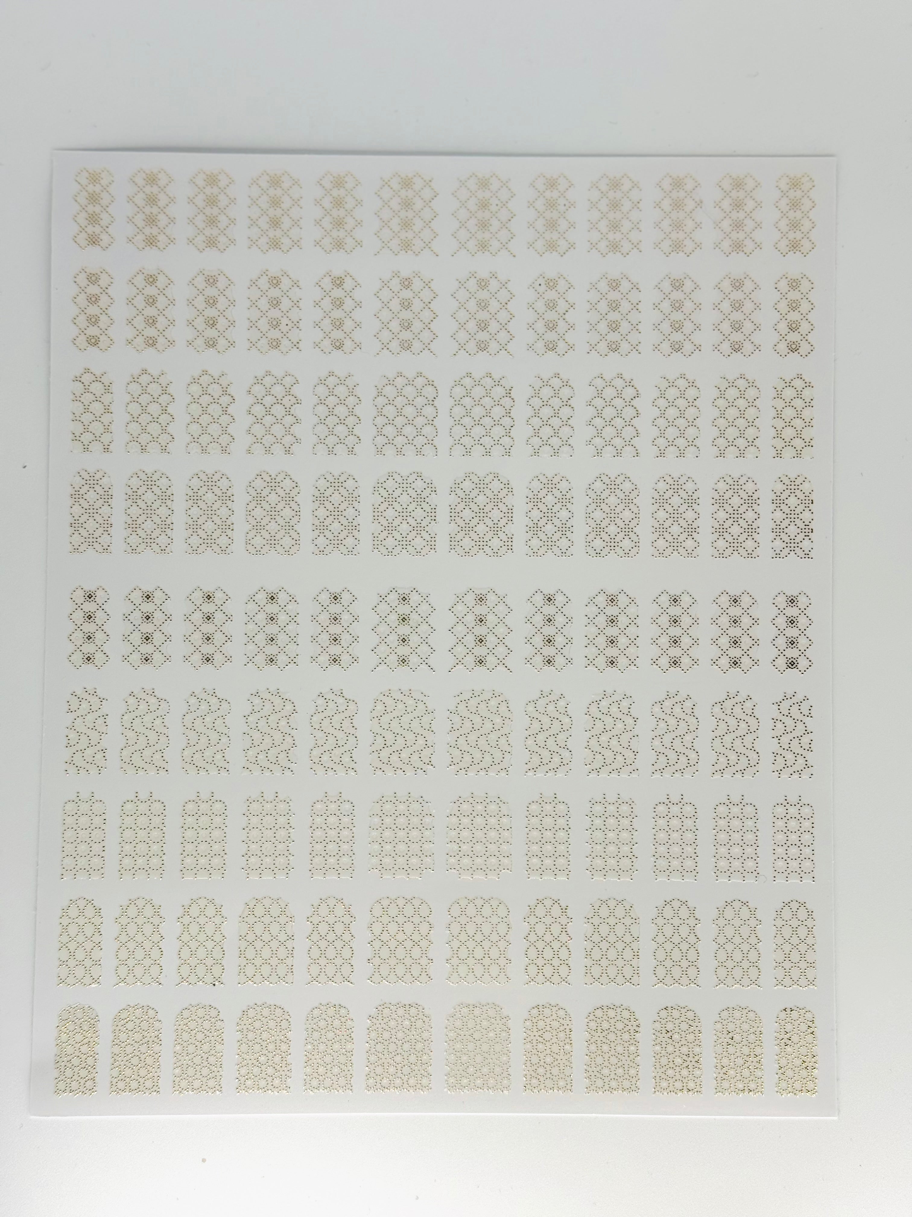 Gold 3D Nail Art Decals - Geo Pattern Nail Sticker Sheet