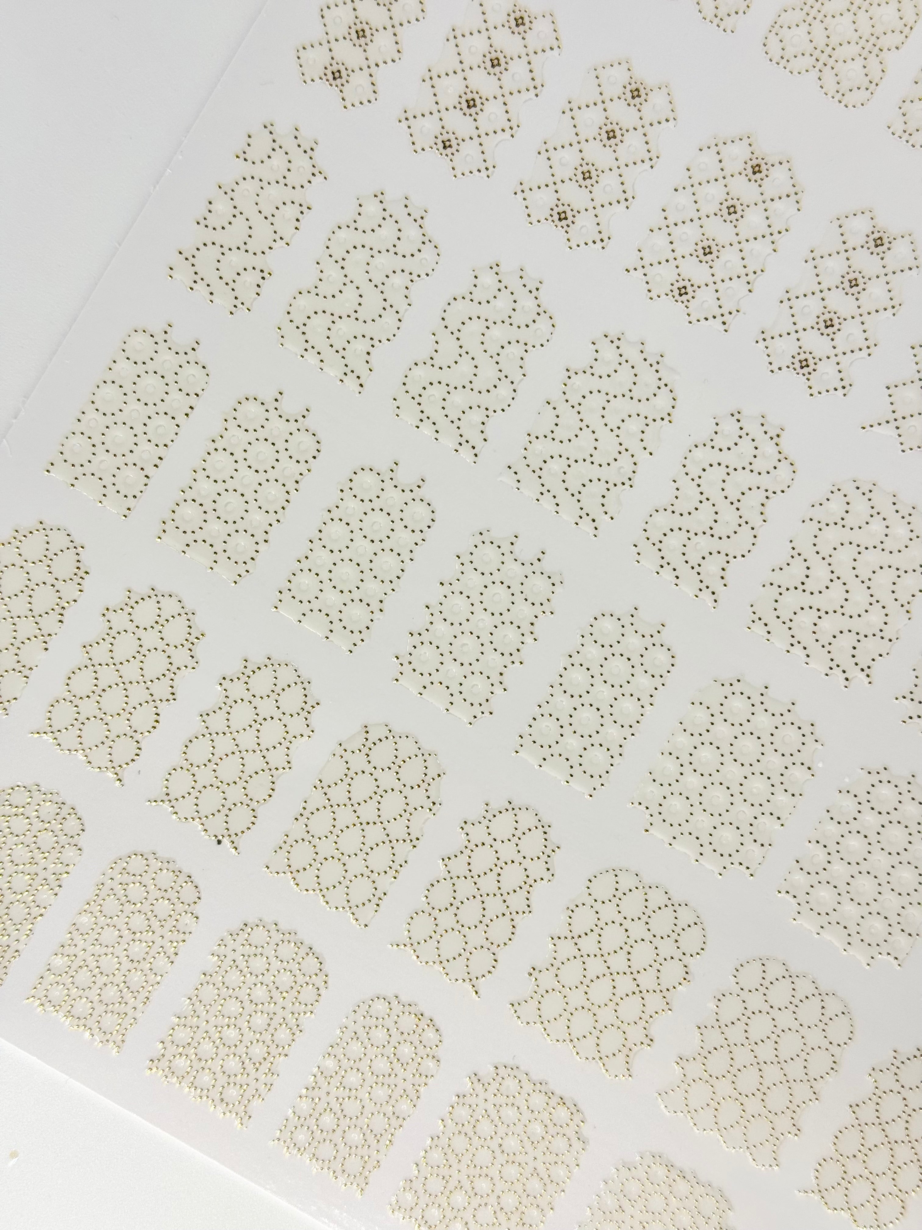 Gold 3D Nail Art Decals - Geo Pattern Nail Sticker Sheet