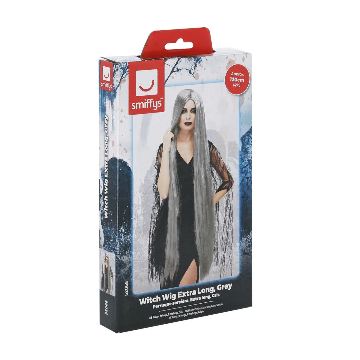 Smiffys Witch Wig - Extra Long Grey