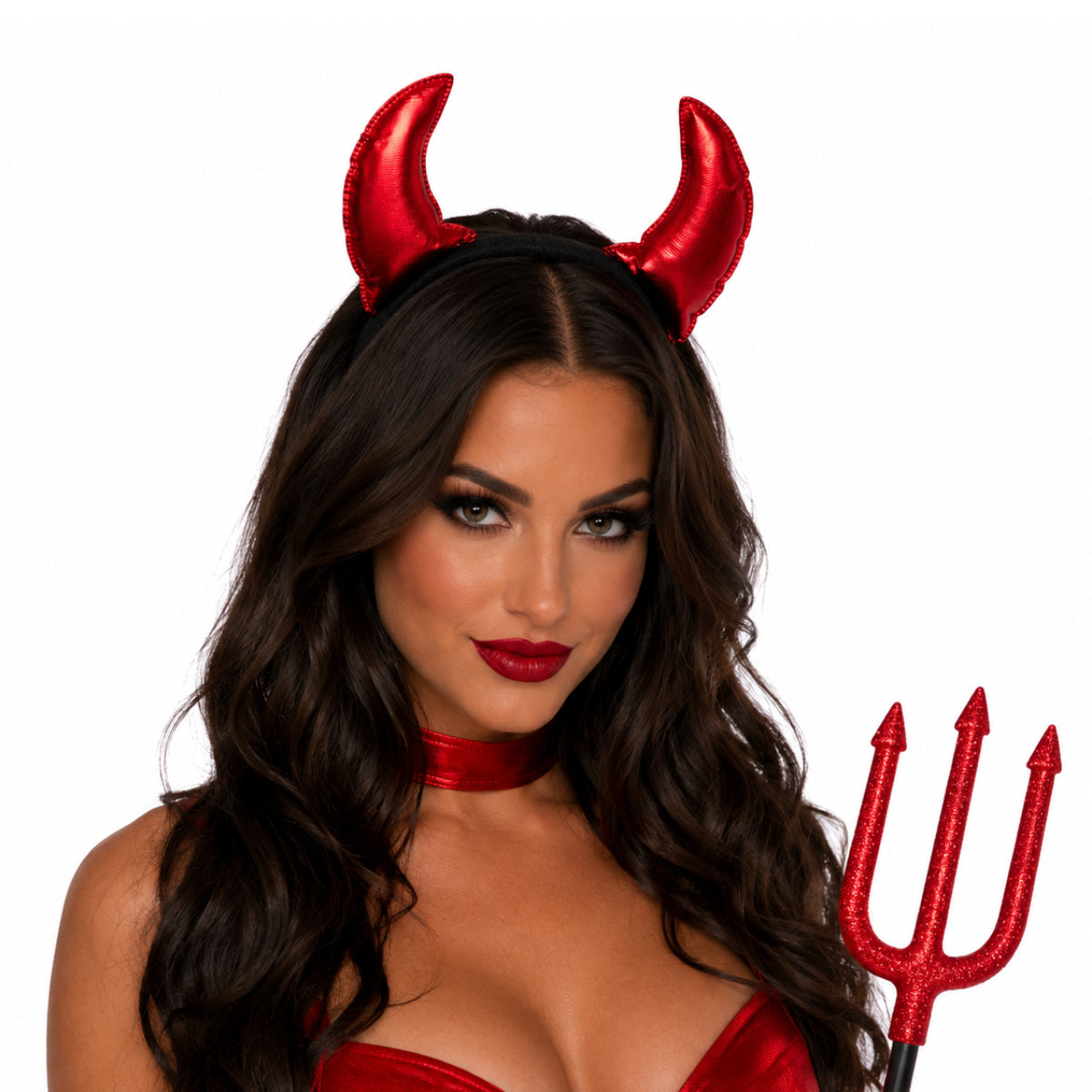 Metallic Red Devil Horns Headband
