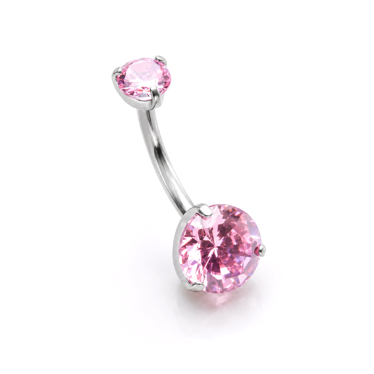 Classic Pink Gem Navel Bar With Matching Top