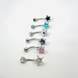Crystal Star Navel Bar