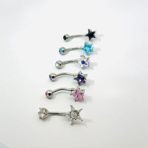Crystal Star Navel Bar