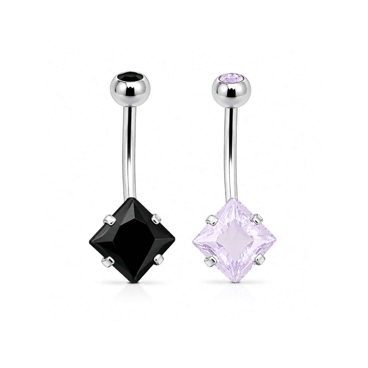Diamond Shaped Gem Navel Bar