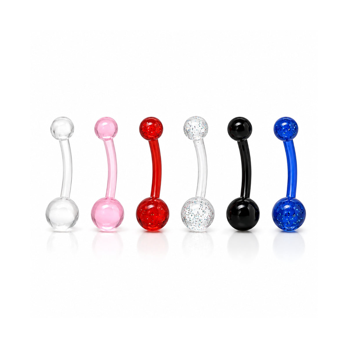 Bio Plastic Navel Bars 2pk - Various Colours