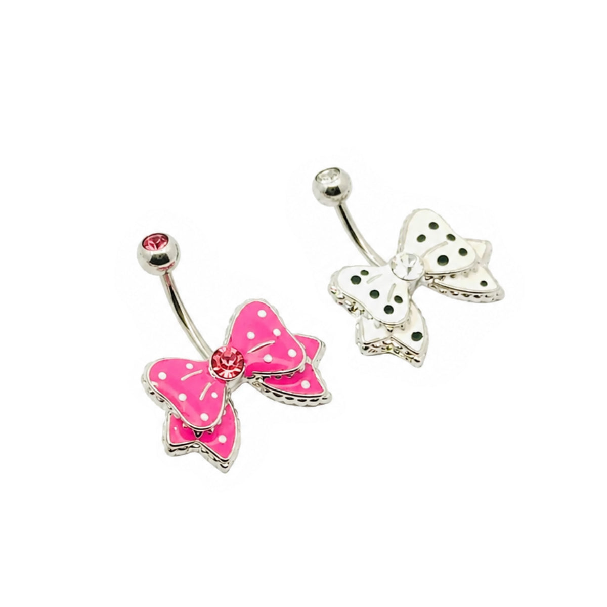 Spotty Bow Navel Bar 2pck 10mm