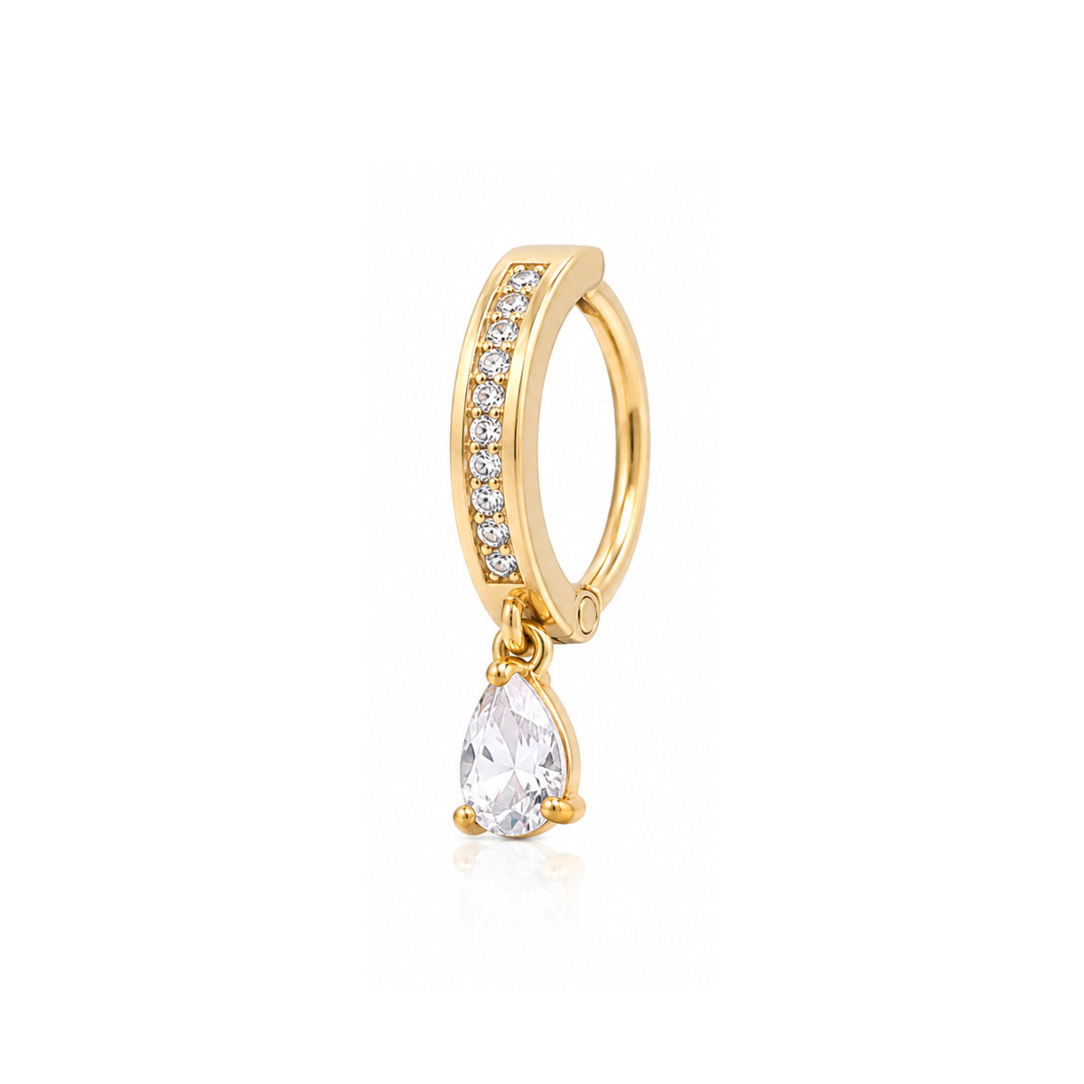 Diamante Clicker Navel Ring in Silver or Gold 10mm