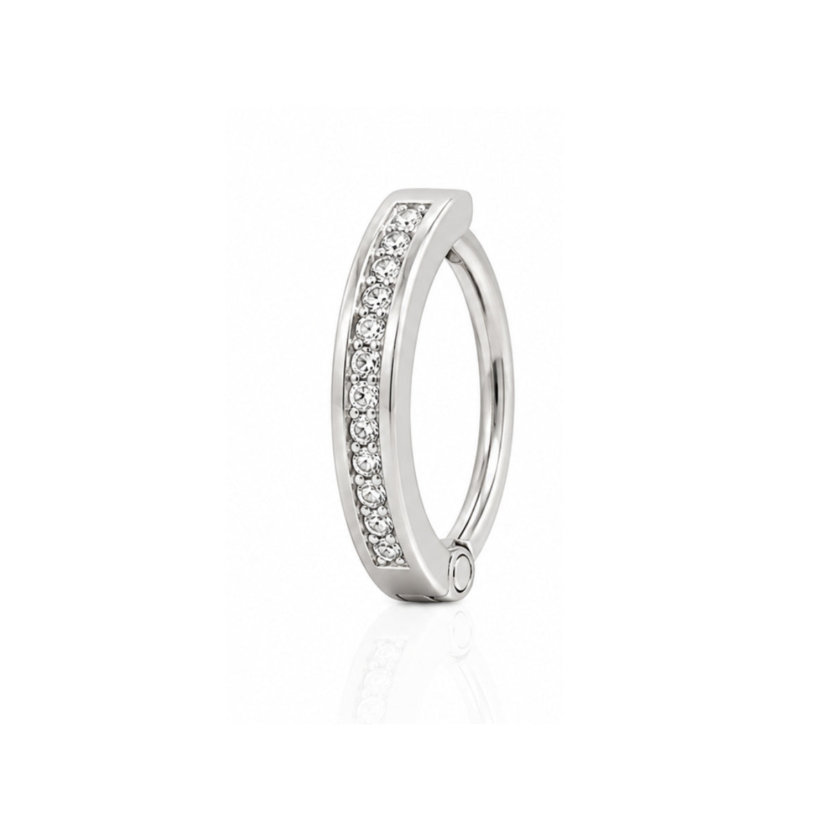 Diamante Clicker Navel Ring in Silver or Gold 10mm
