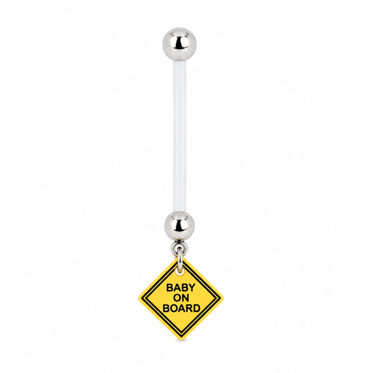 Baby on Board Maternity Navel Bar Bio Plastic 18mm
