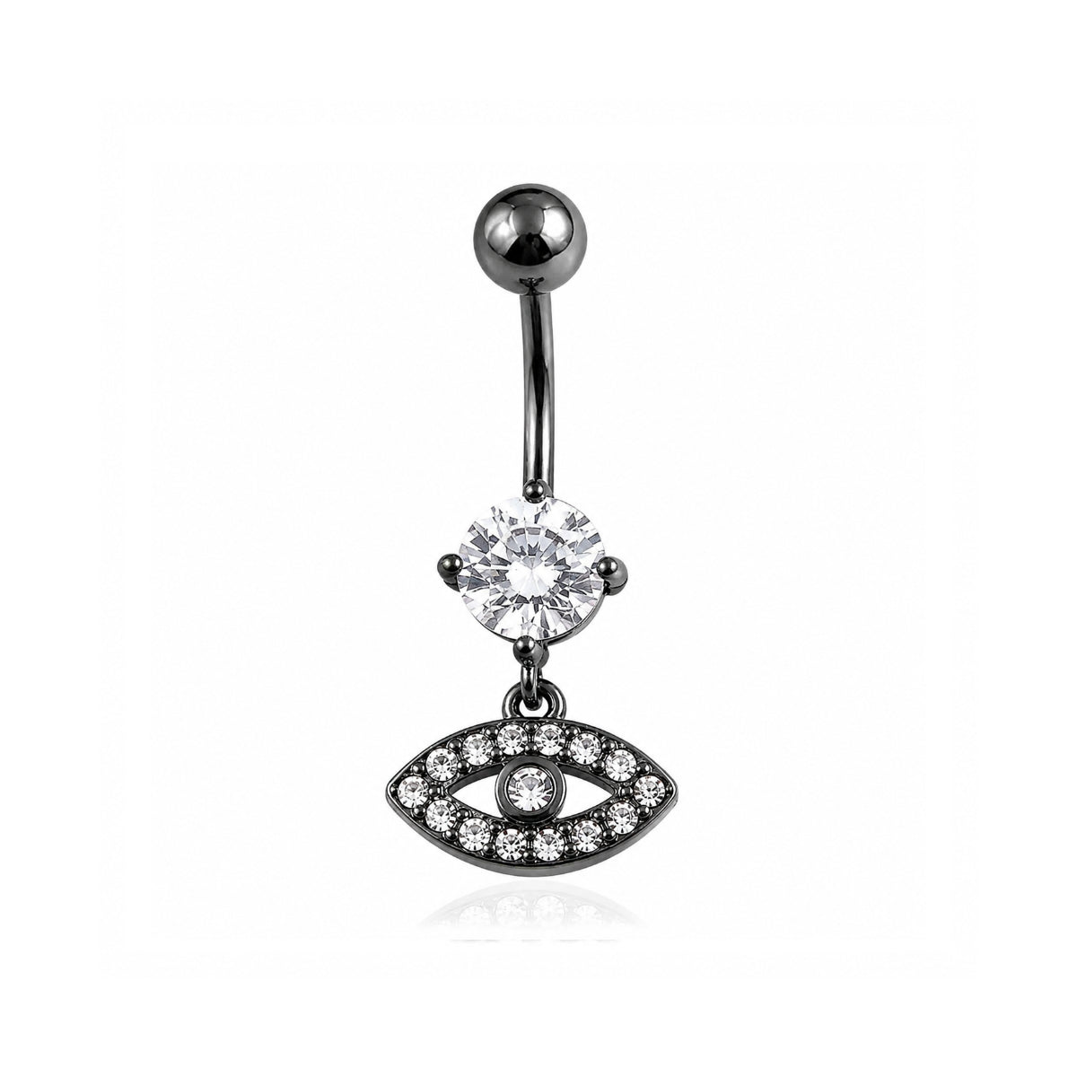 Black Eye Dangle Navel Bar 10mm