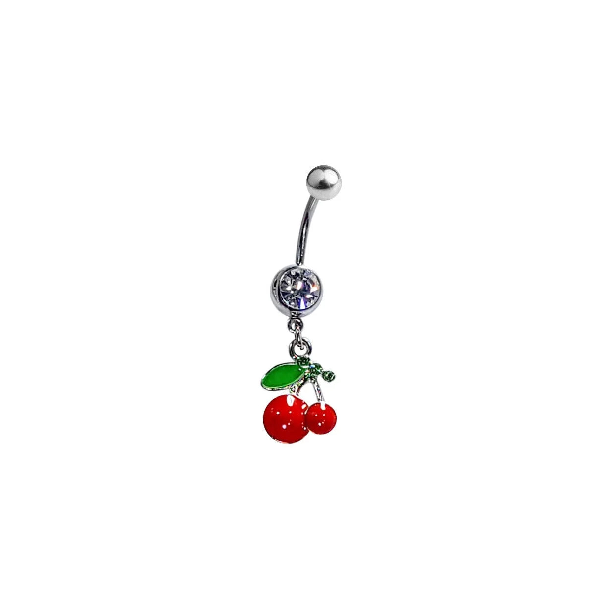 Cherry Dangle Navel Bar 10mm or 12mm