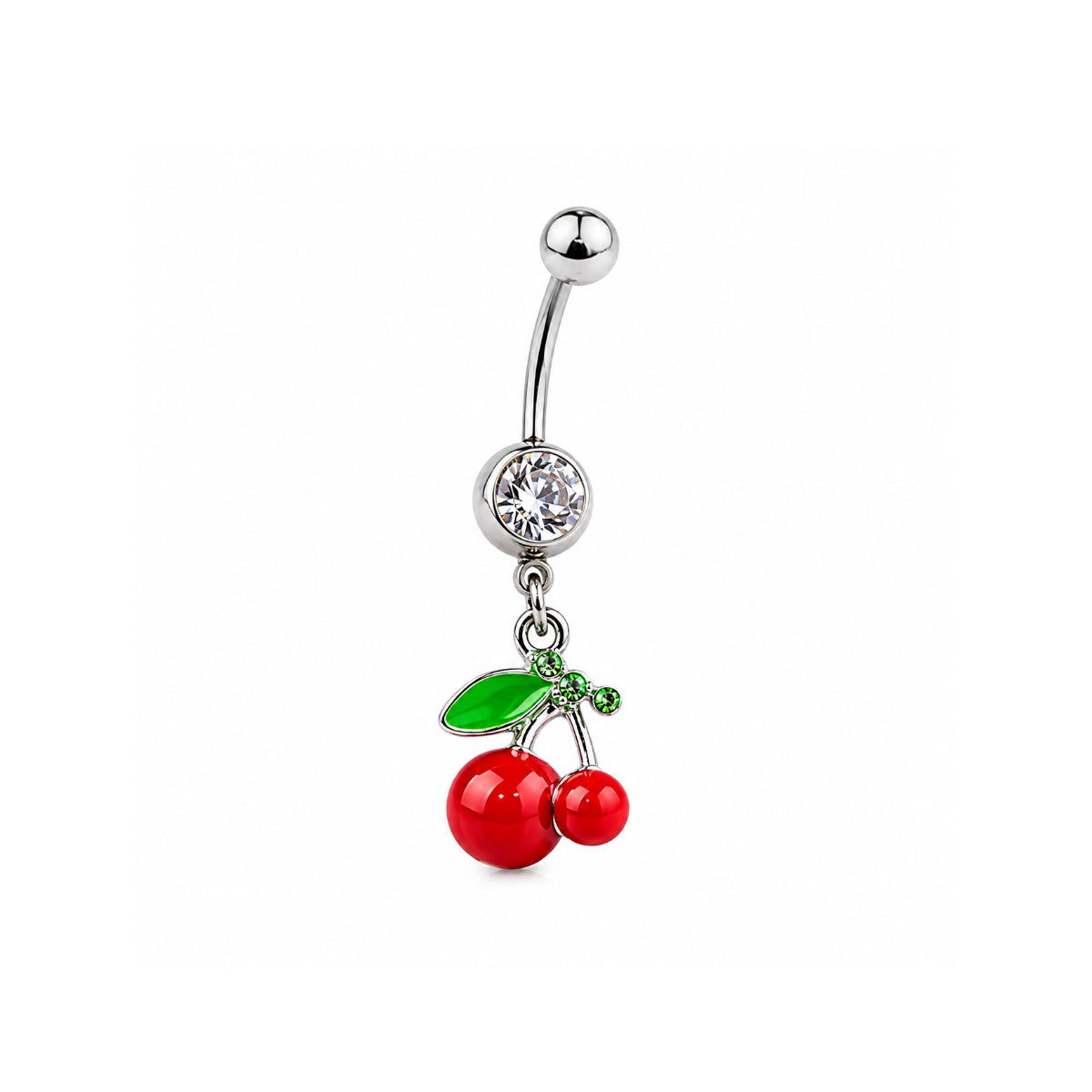 Cherry Dangle Navel Bar 10mm or 12mm