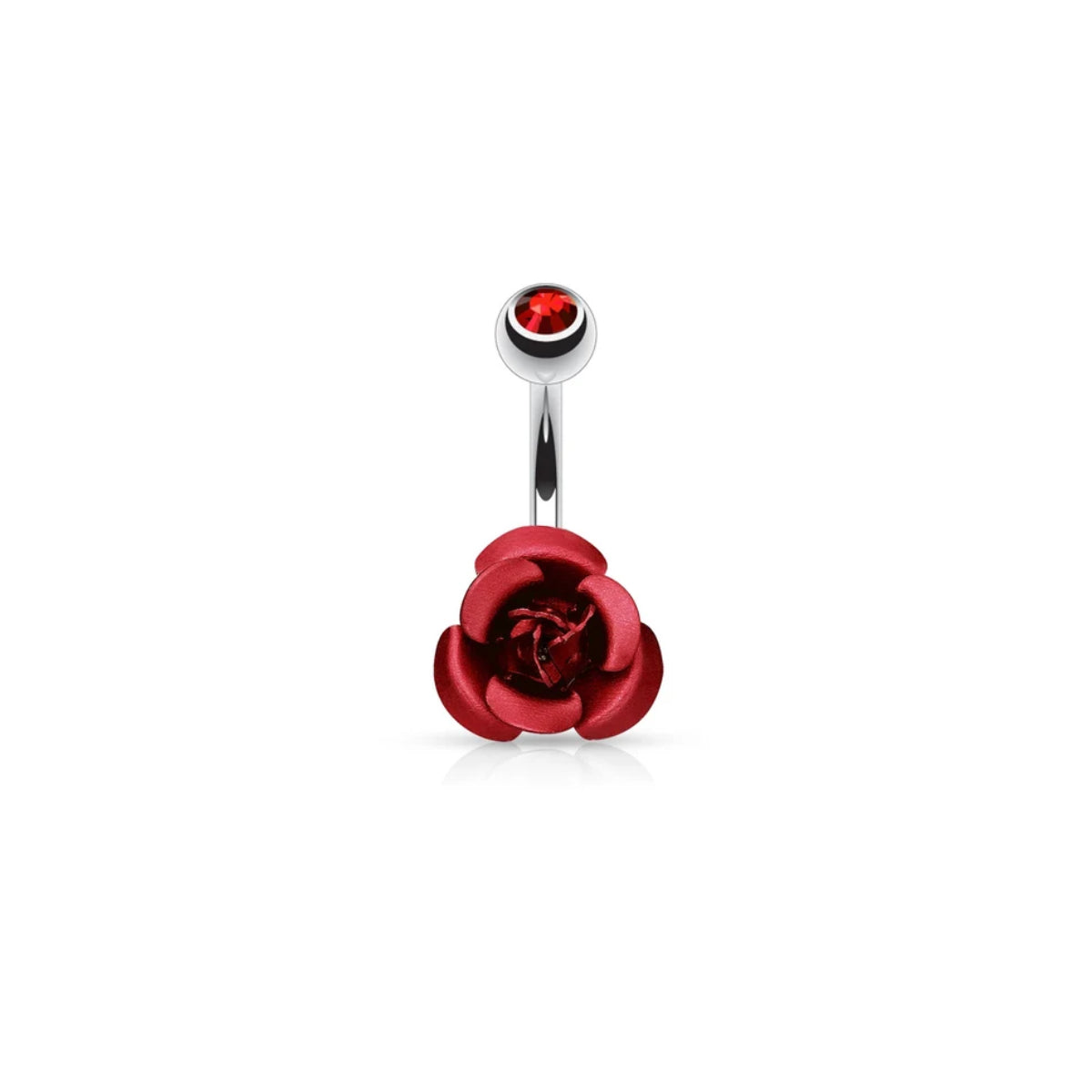 Red Rose and Glitter Navel Bar 2pk 10mm
