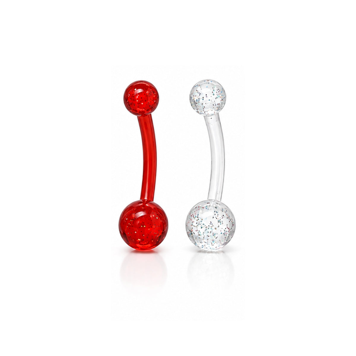 Bio Plastic Navel Bars 2pk - Various Colours