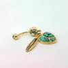 Boho Peace Heart Navel Bar