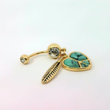 Boho Peace Heart Navel Bar