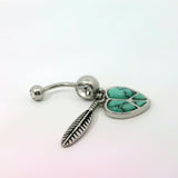 Boho Peace Heart Navel Bar