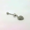 Sparkly Dangle Heart Navel Bar