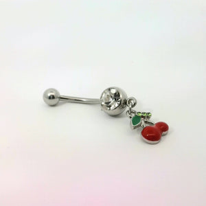 Cherry Dangle Navel Bar