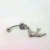 Swallow Dangle Charm Navel Bar
