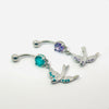 Swallow Dangle Charm Navel Bar