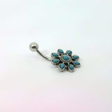Boho Style Flower Navel Bar