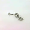 Clear Gem With Dangle Star Charm Navel Bar