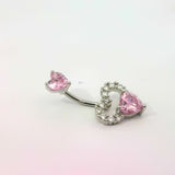 Sweetheart Cut Out Pink Navel Bar