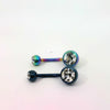 Iridescent Metal Navel Bars 2pk