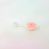 Pink Bio-Plastic Flower Navel Bar