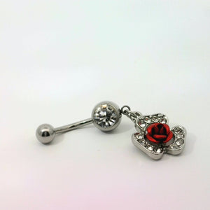 Rose Dangle Navel Bar