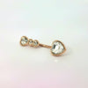 Triple Sweetheart Crystal Navel Bar
