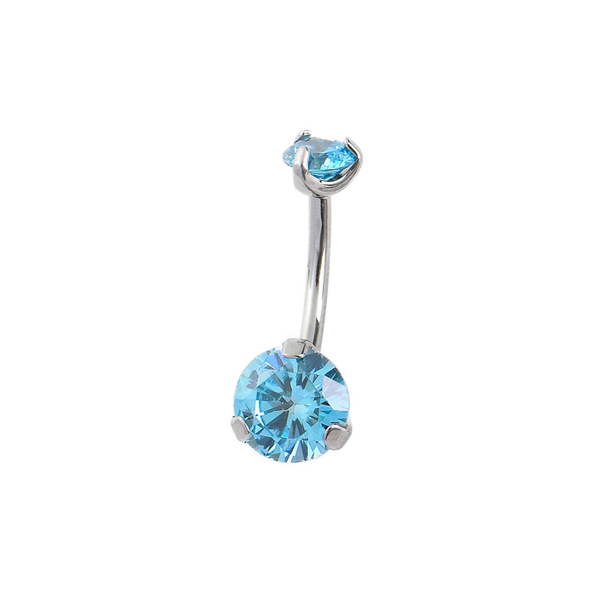 Dual Crystal Titanium Navel Bar Various Colours