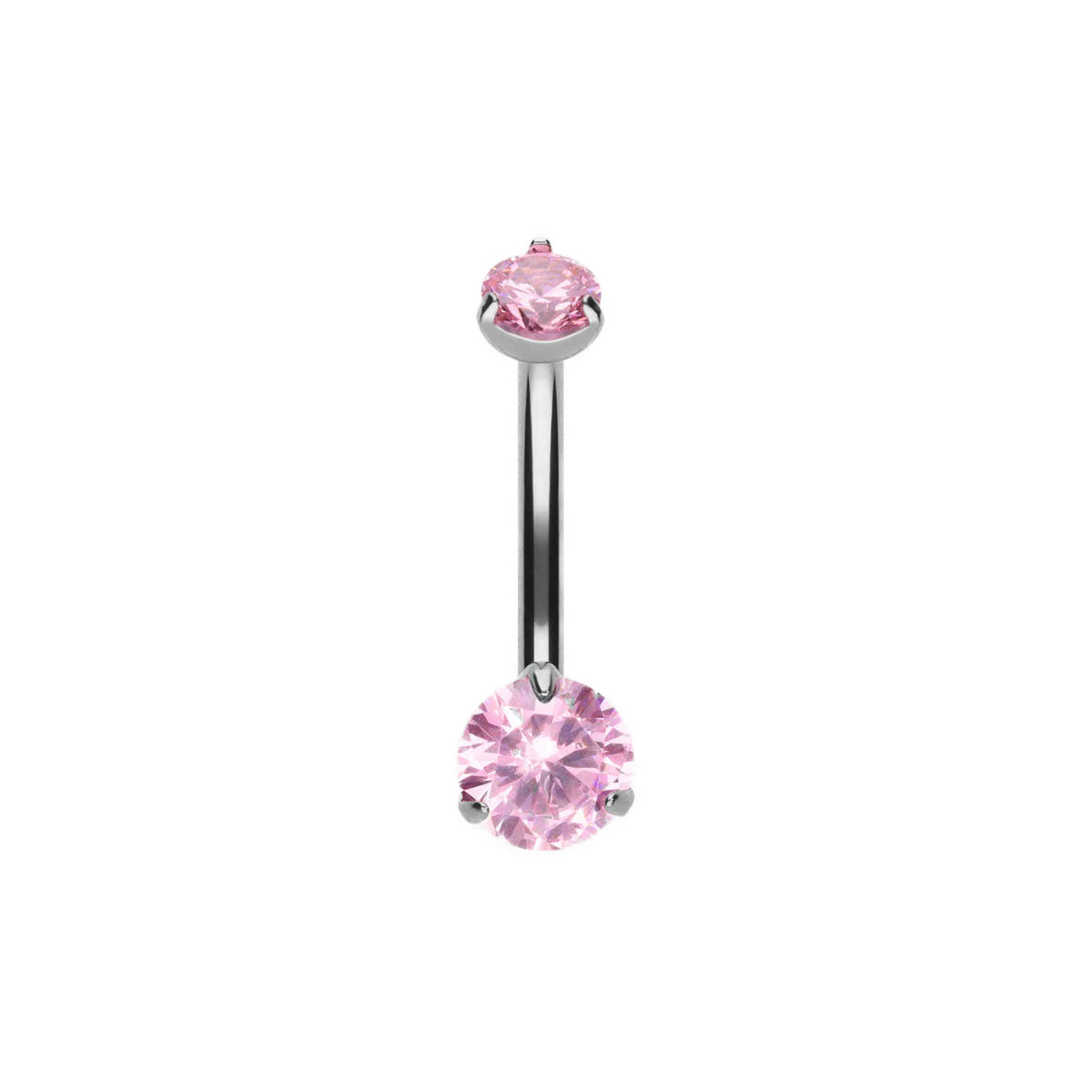 Dual Crystal Titanium Navel Bar Various Colours