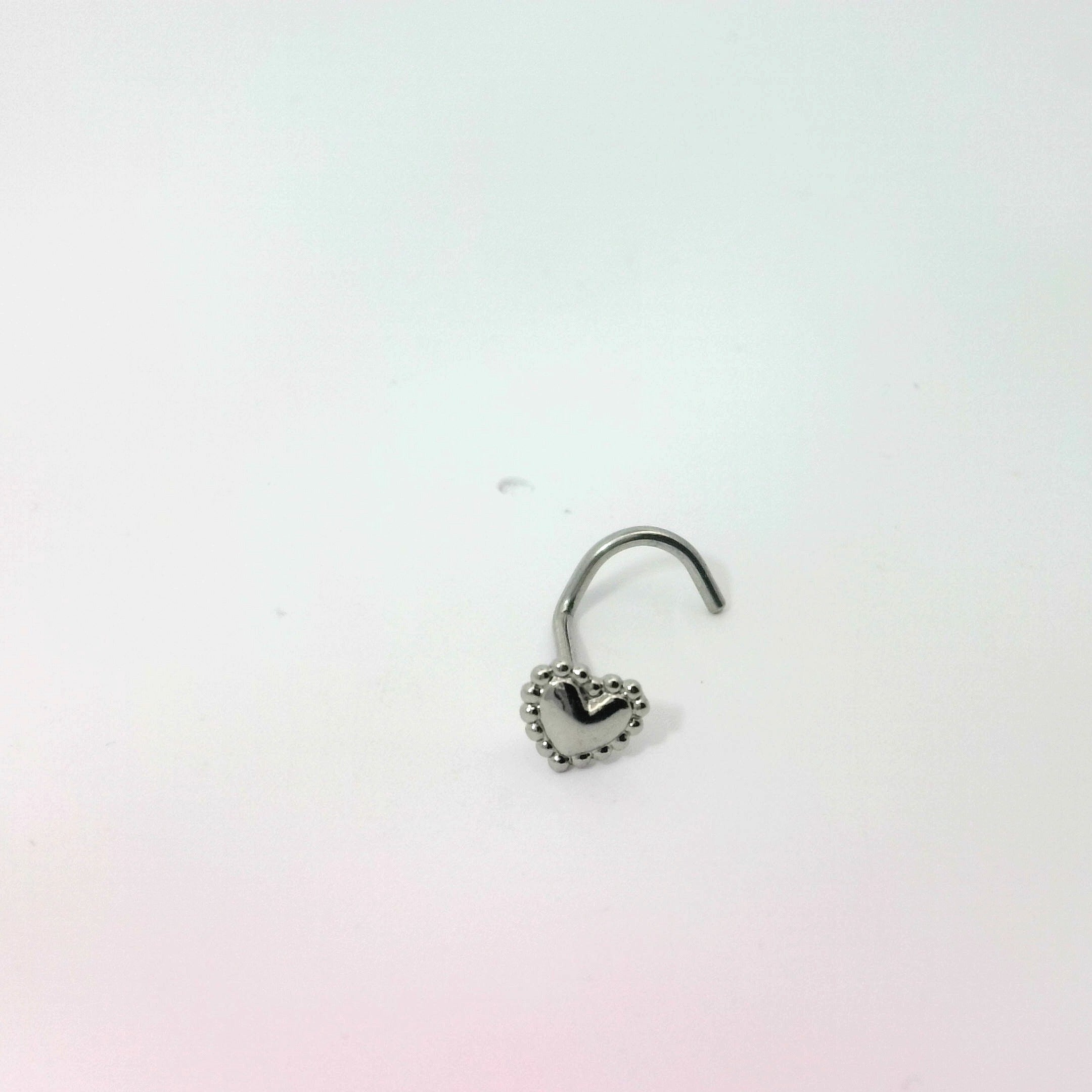 Silver Hook Nose Jewellery with Heart Design