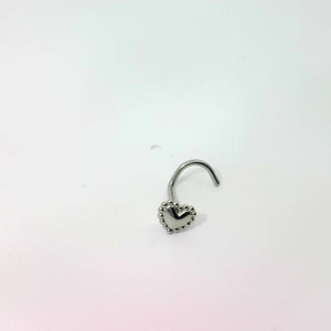 Silver Hook Nose Jewellery with Heart Design