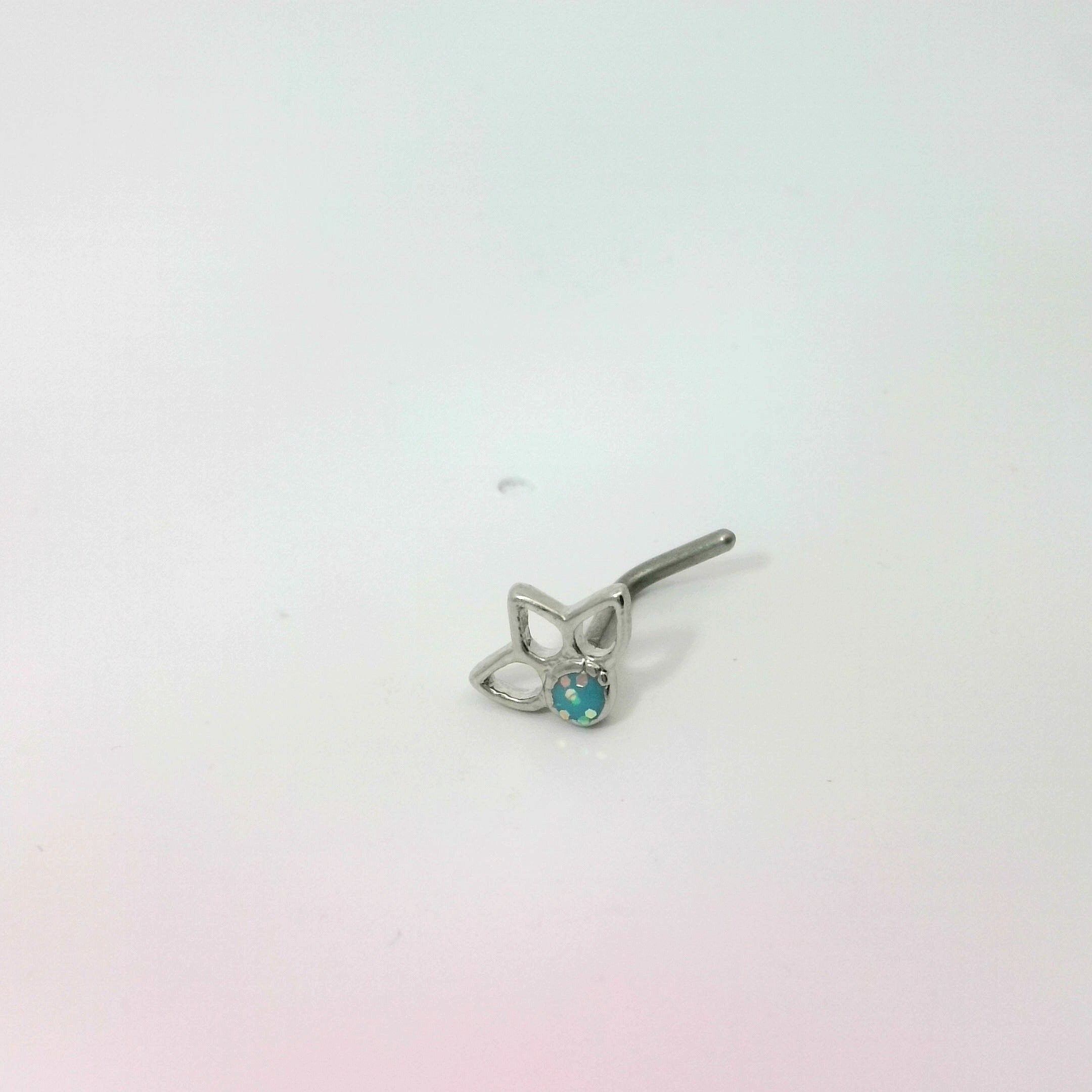 Silver L-Shaped Half Petal Nose Jewellery