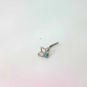 Silver L-Shaped Half Petal Nose Jewellery