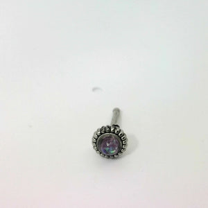Black Multicoloured Stone Stud Nose Jewellery