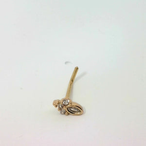 Gold L-Shaped Leaf Stud Nose Jewellery