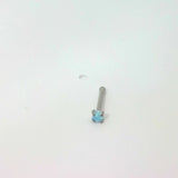 Silver with Blue Jewel Stud Nose Jewellery