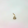 Gold L-Shaped Heart Nose Jewellery with Green Gems
