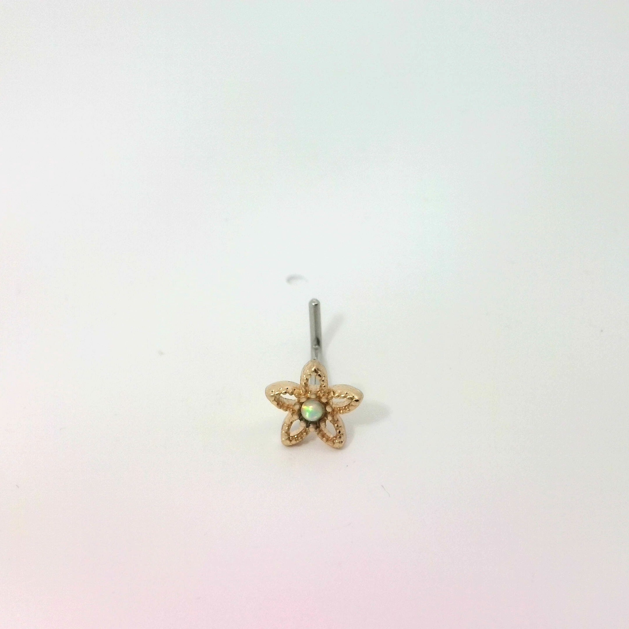 Rose Gold Star Nose Jewellery with L-Shaped Stud