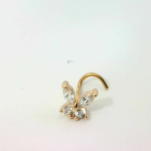 Gold Butterfly Hook Nose Jewellery