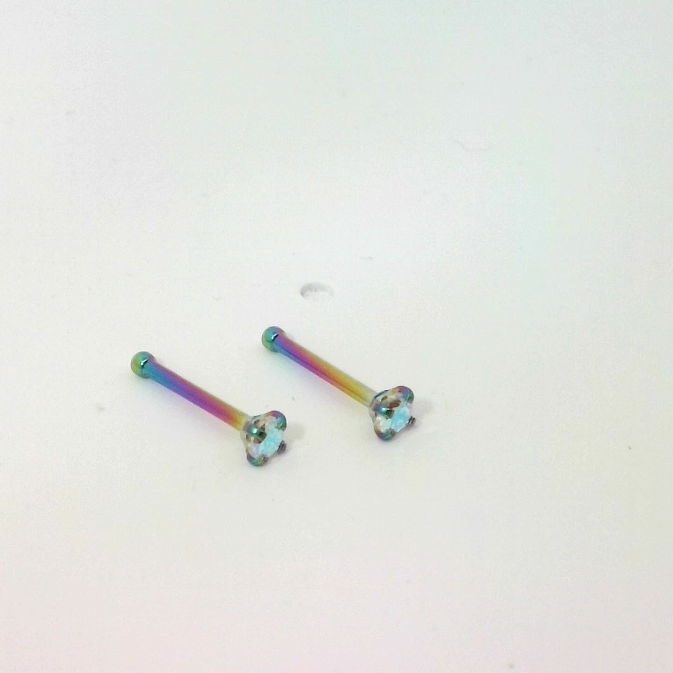 2 Pack Multicoloured Nose Studs