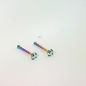 2 Pack Multicoloured Nose Studs